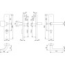 Hoppe Dallas veiligheidsbeslag knop/kruk - F69 - PC92 RS met kerntrekbeveiliging RVS (rechthoekig) - SKG***