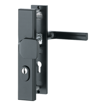Hoppe Dallas veiligheidsbeslag knop/kruk PC55 LS met kerntrekbeveiliging - zwart (rechthoekig) - SKG***
