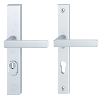 Hoppe Dallas smalschild kruk/kruk - aluminium F1 - PC72 met kerntrekbeveiliging (rechthoekig) - SKG***