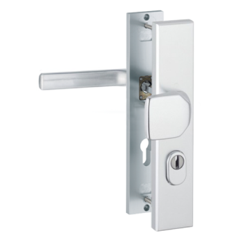 Hoppe Dallas veiligheidsbeslag knop/kruk - aluminium F1 - PC72 RS met kerntrekbeveiliging (rechthoekig) - SKG***