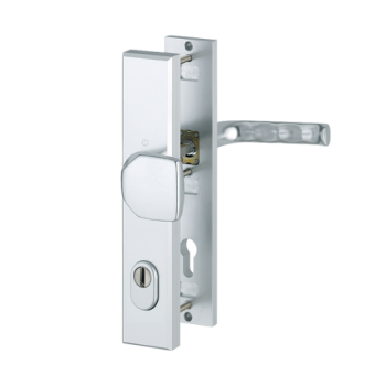 Hoppe London veiligheidsbeslag knop/kruk - Aluminium F1 - PC92 LS met kerntrekbeveiliging (rechthoekig) - SKG***
