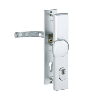 Hoppe London veiligheidsbeslag knop/kruk - Aluminium F1 - PC92 RS met kerntrekbeveiliging (rechthoekig) - SKG***