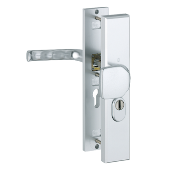 Hoppe London veiligheidsbeslag knop/kruk - Aluminium F1 - PC55 RS met kerntrekbeveiliging (rechthoekig) - SKG***