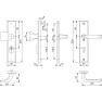 Hoppe London veiligheidsbeslag knop/kruk - Aluminium F1 - PC92 LS met kerntrekbeveiliging (rechthoekig) - SKG***