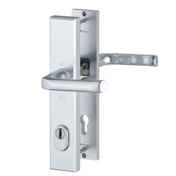 Hoppe London veiligheidsbeslag kruk/kruk - Aluminium F1 - PC92 met kerntrekbeveiliging (rechthoekig) - SKG***