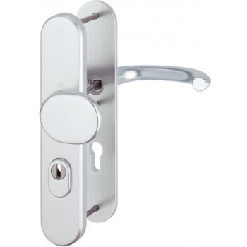 Hoppe Marseille veiligheidsbeslag knop/kruk - aluminium F1 - PC55 LS met kerntrekbeveiliging (afgerond) - SKG***