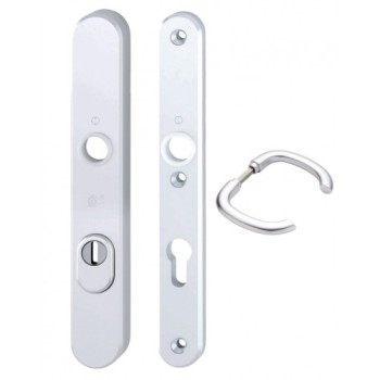 Hoppe Marseille smalschild kruk/kruk - Aluminium F1 - PC92 met kerntrekbeveiliging (afgerond) - SKG***