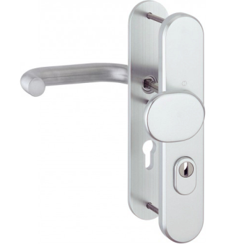 Hoppe Paris veiligheidsbeslag knop/kruk - aluminium F1 - PC55 RS met kerntrekbeveiliging (afgerond) - SKG***