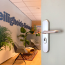 Hoppe Paris veiligheidsbeslag kruk/kruk - aluminium F1 - PC55 met kerntrekbeveiliging (afgerond) - SKG***