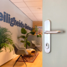 Hoppe Paris veiligheidsbeslag kruk/kruk - aluminium F1 - PC92 met kerntrekbeveiliging (afgerond) - SKG***