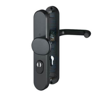 Hoppe Paris veiligheidsbeslag knop/kruk PC72 LS met kerntrekbeveiliging - zwart (afgerond) - SKG***