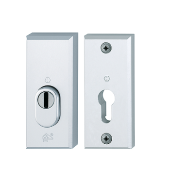 Hoppe veiligheidsrozet met kerntrekbeveiliging - aluminium F1 - rechthoekig - SKG***