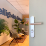 Hoppe Stockholm veiligheidsbeslag kruk/kruk - aluminium F1 - PC72 met kerntrekbeveiliging (afgerond) - SKG***