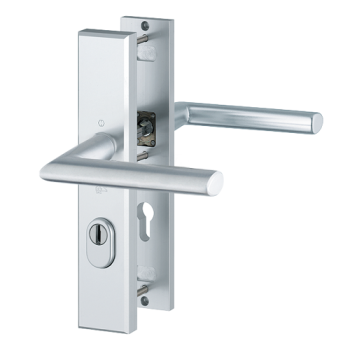 Hoppe Stockholm veiligheidsbeslag kruk/kruk - aluminium F1 - PC55 met kerntrekbeveiliging (rechthoekig) - SKG***