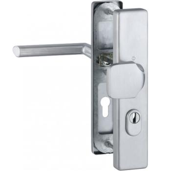 Hoppe Stockholm veiligheidsbeslag knop/kruk - F69 - PC72 RS met kerntrekbeveiliging RVS (rechthoekig) - SKG***