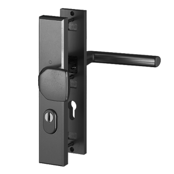 Hoppe Stockholm veiligheidsbeslag knop/kruk - zwart - PC92 LS met kerntrekbeveiliging (rechthoekig) - SKG***