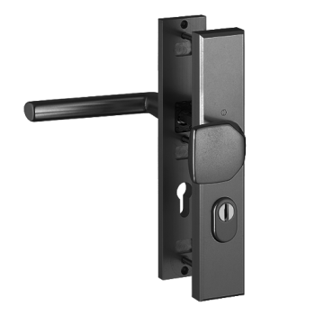 Hoppe Stockholm veiligheidsbeslag knop/kruk - zwart - PC92 RS met kerntrekbeveiliging (rechthoekig) - SKG***