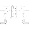 Hoppe Tokyo veiligheidsbeslag kruk/kruk - Aluminium F1 - PC55 met kerntrekbeveiliging (afgerond) - SKG***