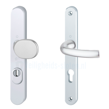 Hoppe Tokyo smalschild knop/kruk - Aluminium F1 - PC55 LS met kerntrekbeveiliging (afgerond) - SKG***