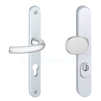 Hoppe Tokyo smalschild knop/kruk - Aluminium F1 - PC92 RS met kerntrekbeveiliging (afgerond) - SKG***