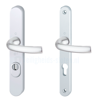 Hoppe Tokyo smalschild kruk/kruk - Aluminium F1 - PC72 met kerntrekbeveiliging (afgerond) - SKG***