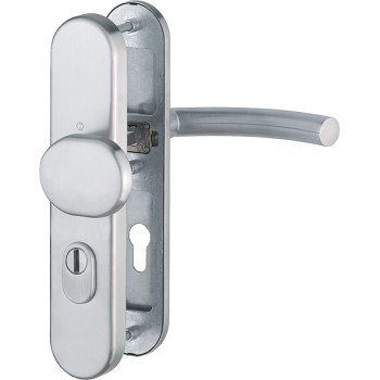 Hoppe Trondheim veiligheidsbeslag knop/kruk - F69 - PC72 LS met kerntrekbeveiliging RVS (afgerond) - SKG***