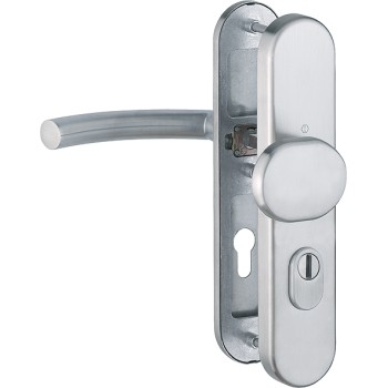 Hoppe Trondheim veiligheidsbeslag knop/kruk - F69 - PC72 RS met kerntrekbeveiliging RVS (afgerond) - SKG***