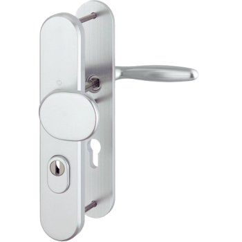 Hoppe Verona veiligheidsbeslag knop/kruk - aluminium F1 - PC55 LS met kerntrekbeveiliging (afgerond) - SKG***