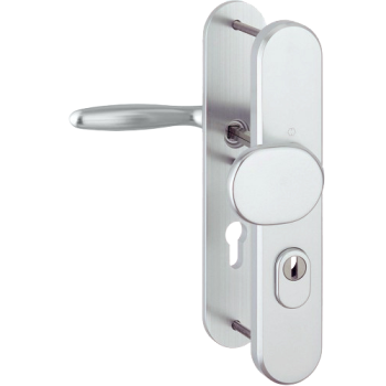 Hoppe Verona veiligheidsbeslag knop/kruk - aluminium F1 - PC55 RS met kerntrekbeveiliging (afgerond) - SKG***