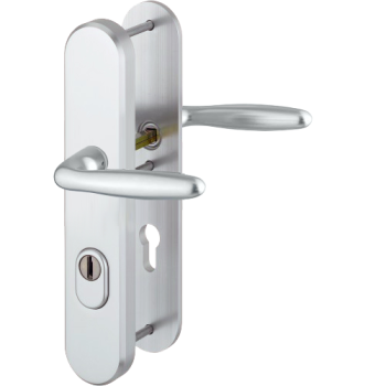 Hoppe Verona veiligheidsbeslag kruk/kruk - aluminium F1 - PC72 met kerntrekbeveiliging (afgerond) - SKG***