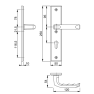 Hoppe London veiligheidsbeslag vaste knop (kogel)/kruk F1 PC55 RS met kerntrekbeveiliging (rechthoekig) - SKG***