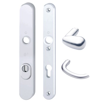 Hoppe Marseille smalschild vaste knop/kruk F1 PC92 LS met kerntrekbeveiliging (afgerond) - SKG***