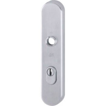 Hoppe buitenschild F69 PC92 met kerntrekbeveiliging RVS (afgerond) - SKG***