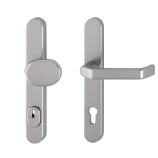 Hop&shy;pe smal&shy;schild knop/kruk met kern&shy;trek&shy;be&shy;vei&shy;li&shy;ging RVS look (af&shy;ge&shy;rond) - SKG***
