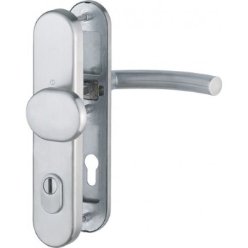Hoppe Trondheim veiligheidsbeslag knop/kruk F69 PC55 LS met kerntrekbeveiliging RVS (afgerond) - SKG***