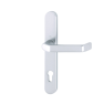 Hoppe smalschild duwer/kruk met kerntrekbeveiliging aluminium (afgerond) - SKG***