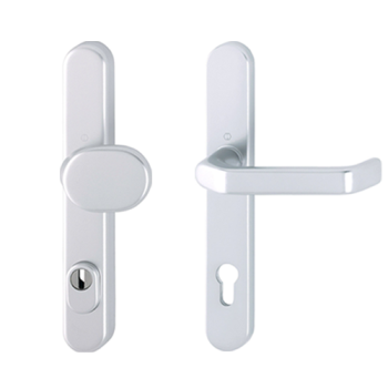 Hoppe smalschild knop/kruk met kerntrekbeveiliging aluminium (afgerond) - SKG***