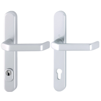 Hoppe smalschild kruk/kruk met kerntrekbeveiliging aluminium (afgerond) - SKG***