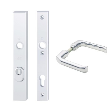 Hoppe London smalschild kruk/kruk - Aluminium F1 - PC55 met kerntrekbeveiliging (rechthoekig) - SKG***