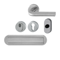 Hoppe Bonn voordeurset met kerntrekbeveiliging (rond) RVS - DD38-42 mm - briefplaat naar buitendraaiend - SKG***