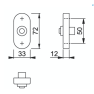 Hoppe beldrukker ovaal RVS 