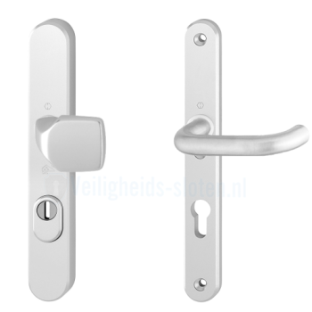 Hoppe Paris smalschild knop/kruk F1 PC72 LS met kerntrekbeveiliging (afgerond) - SKG***