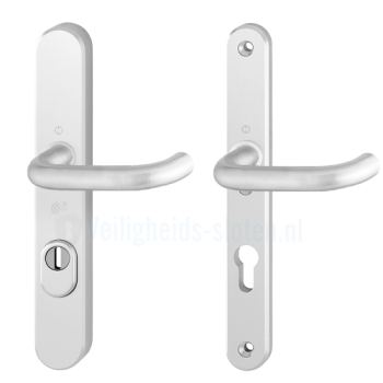 Hoppe Paris smalschild kruk/kruk - aluminium F1 - PC72 met kerntrekbeveiliging (afgerond) - SKG***