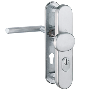 Hoppe Stockholm veiligheidsbeslag knop/kruk - F69 - PC92 RS met kerntrekbeveiliging RVS (afgerond) - SKG***