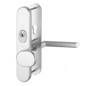 Hoppe Stockholm seniorenbeslag knop/kruk F1 PC72 LS met kerntrekbeveiliging (afgerond) - SKG***