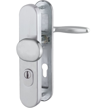 Hoppe Verona veiligheidsbeslag knop/kruk F69 PC55 LS met kerntrekbeveiliging RVS (afgerond) - SKG***