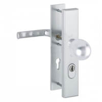 Hoppe London veiligheidsbeslag vaste knop (kogel)/kruk F1 PC55 RS met kerntrekbeveiliging (rechthoekig) - SKG***