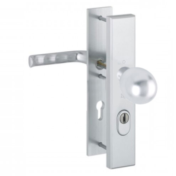 Hoppe London veiligheidsbeslag vaste knop (kogel)/kruk F1 PC55 RS met kerntrekbeveiliging (rechthoekig) - SKG***