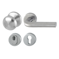 Hoppe Bonn rozetbeslag knop/kruk met kerntrekbeveiliging RVS (rond) DD38-42 mm - SKG***