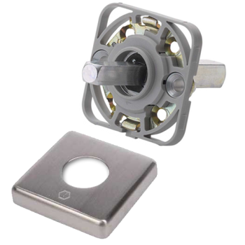 Hoppe kruk-montagemodule - rechthoekig - RVS - deurdikte 54 t/m 74 mm